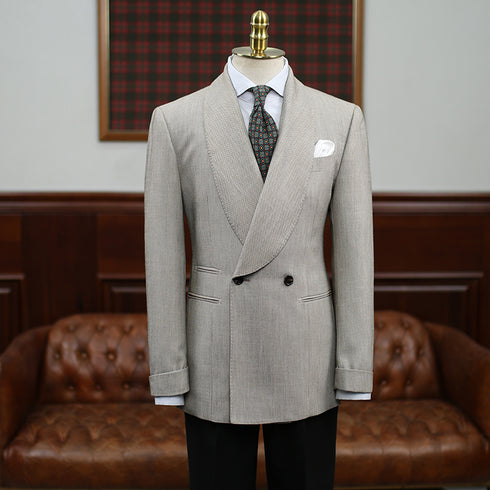 Light Gray Double-Breasted Blazer – Inspired by Classic Men’s Suit Blazers Plus Size